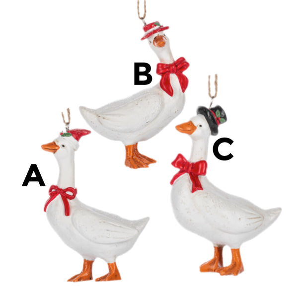 Assorted Goose In Hat Ornament, INDIVIDUALLY SOLD