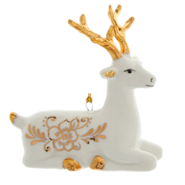 Assorted Reindeer With Flower Pattern Ornament, INDIVIDUALLY SOLD