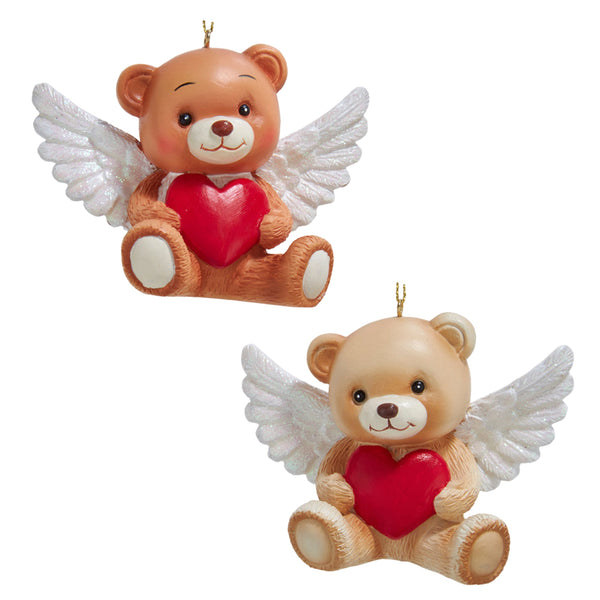 Assorted Teddy Bear Holding Heart Ornament, INDIVIDUALLY SOLD