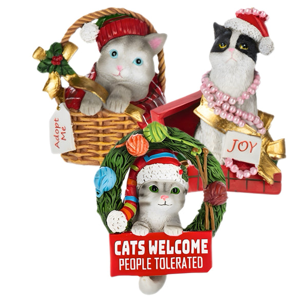 Assorted Christmas Cat Ornament, INDIVIDUALLY SOLD