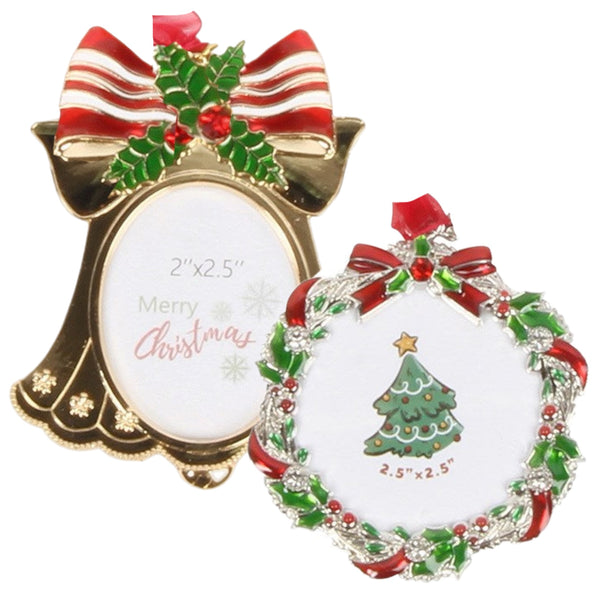 Assorted Christmas Shaped Photo Frame Ornament, INDIVIDUALLY SOLD