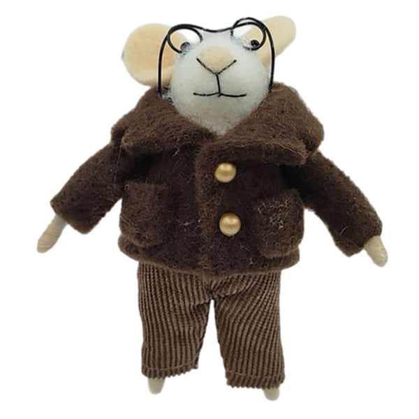 Assorted Mouse In Brown Coat Ornament, INDIVIDUALLY SOLD