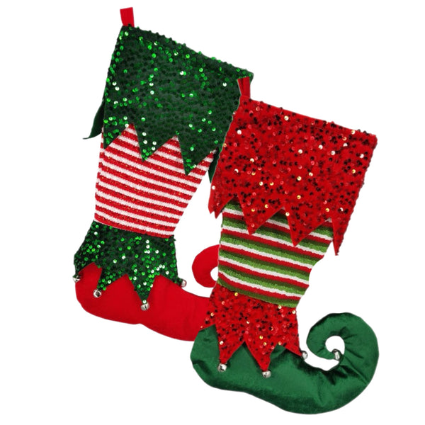 Assorted 19" Elf Stocking, INDIVIDUALLY SOLD