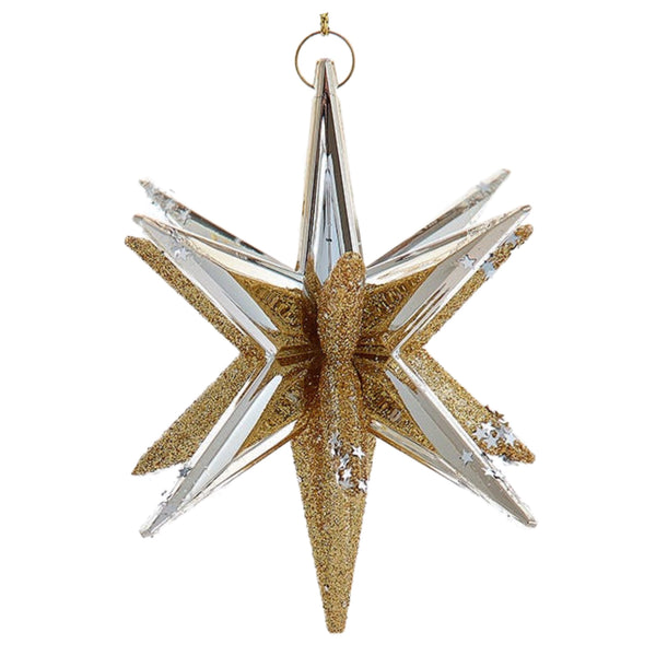 Assorted Silver & Gold Starburst Star Ornament, INDIVIDUALLY SOLD