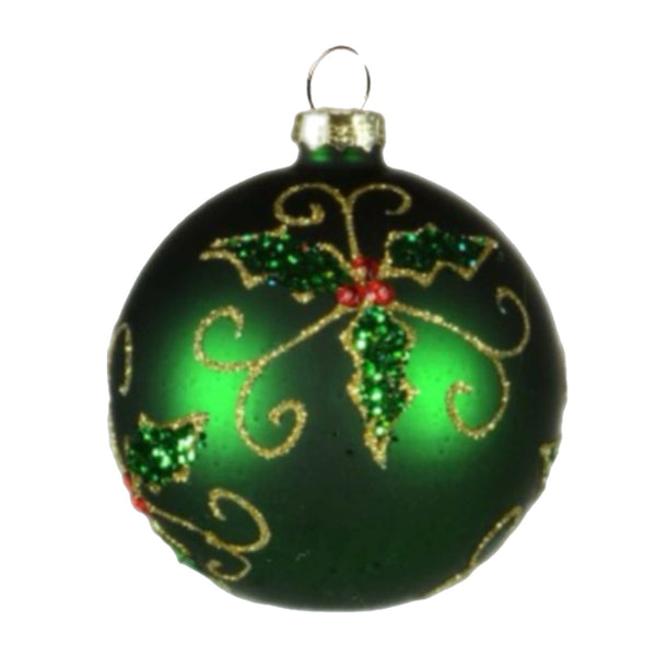 Assorted Green Holly Ball, INDIVIDUALLY SOLD