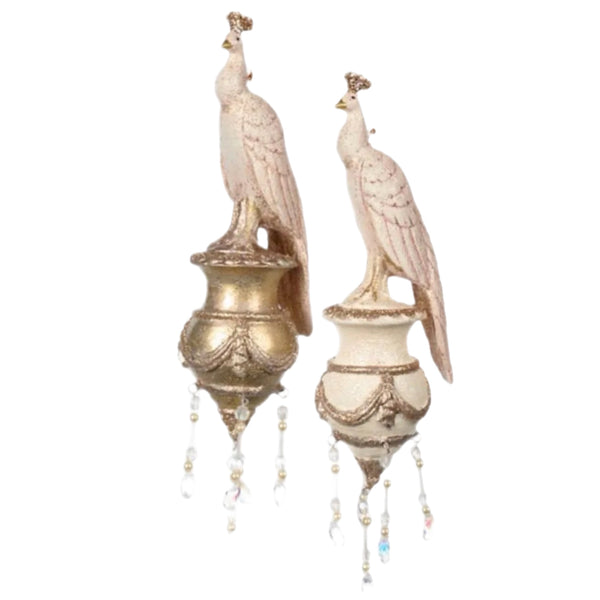 Assorted Peacock Finial Ornament, INDIVIDUALLY SOLD