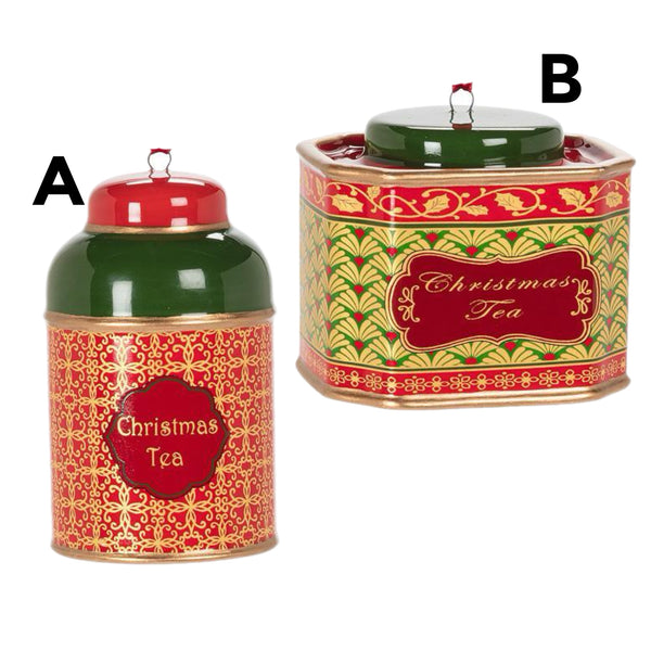 Assorted Tea Tin Ornament, INDIVIDAULLY SOLD