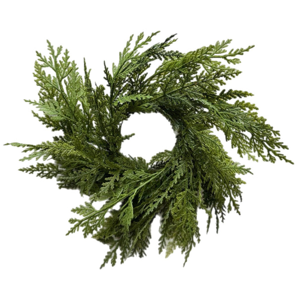 11" Real Touch Cypress Candle Ring