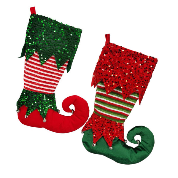 Assorted 19" Elf Stocking, INDIVIDUALLY SOLD
