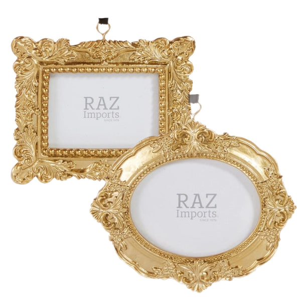 Assorted Gold Photo Frame Ornament, INDIVIDUALLY SOLD