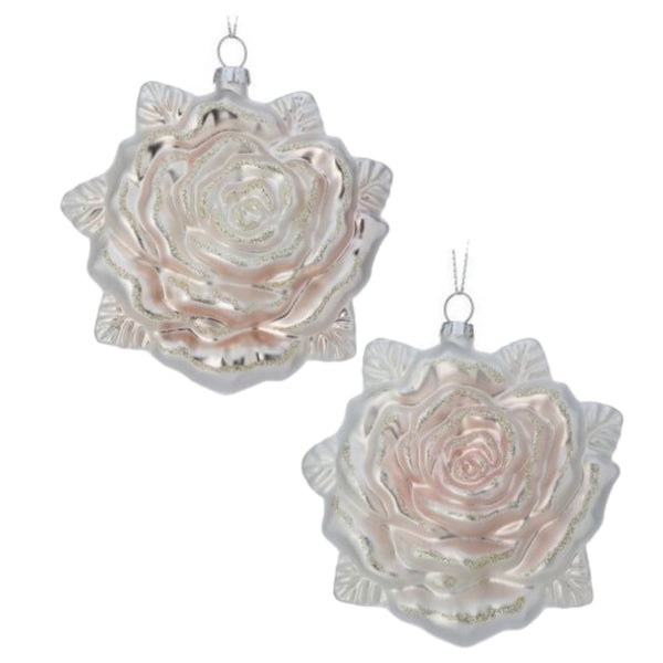 Assorted Champagne Rose Ornaments, INDIVIDUALLY SOLD