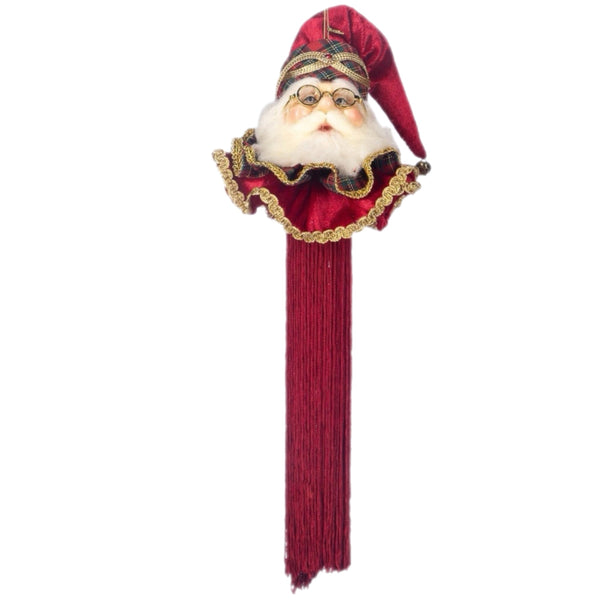 Assorted Santa Head Tassel Ornament, INDIVIDUALLY SOLD
