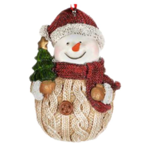 Assorted Snowman In Cream Sweater Ornament, INDIVIDUALLY SOLD