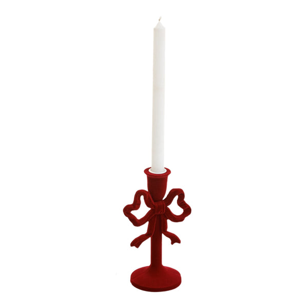 Assorted Burgundy Bow Taper Candle Holder, INDIVIDUALLY SOLD