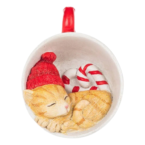Assorted Cat & Dog In Teacup Ornament, INDIVIDUALLY SOLD