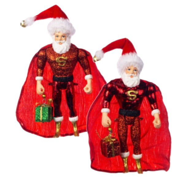 Assorted Santa Super Hero Ornament, INDIVIDUALLY SOLD