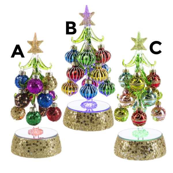 Assorted Gold Base Tree With Balls Figurine, INDIVIDUALLY SOLD