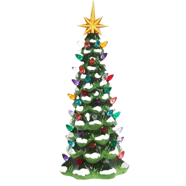 Assorted Green Ceramic Tree Figurine, INDIVIDUALLY SOLD