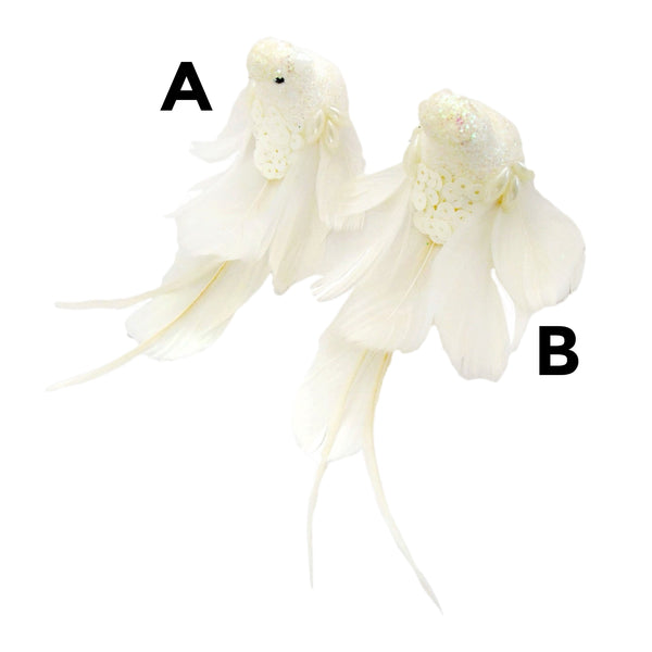 Assorted White Sequins Clip On Bird Ornament, INDIVIDUALLY SOLD