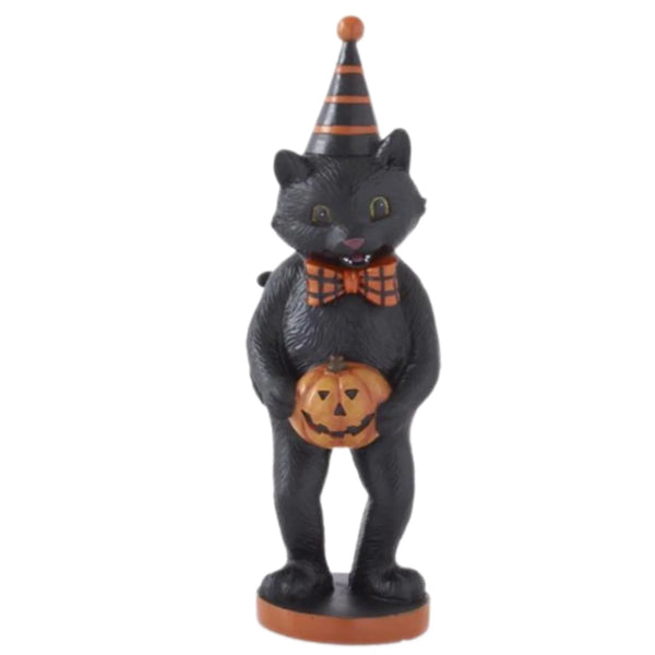 Assorted Cat Holding Pumpkin Figurine, INDIVIDUALLY SOLD
