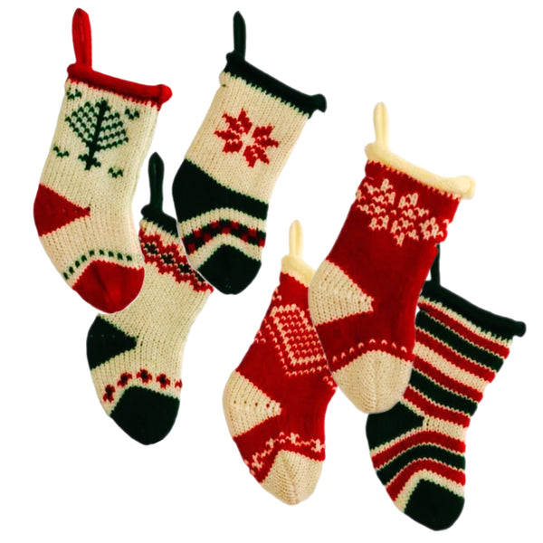 Assorted 5" Mini Knit Stocking Ornament, INDIVIDUALLY SOLD