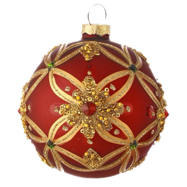 Assorted Red & Gold Gem Ball, INDIVIDUALLY SOLD