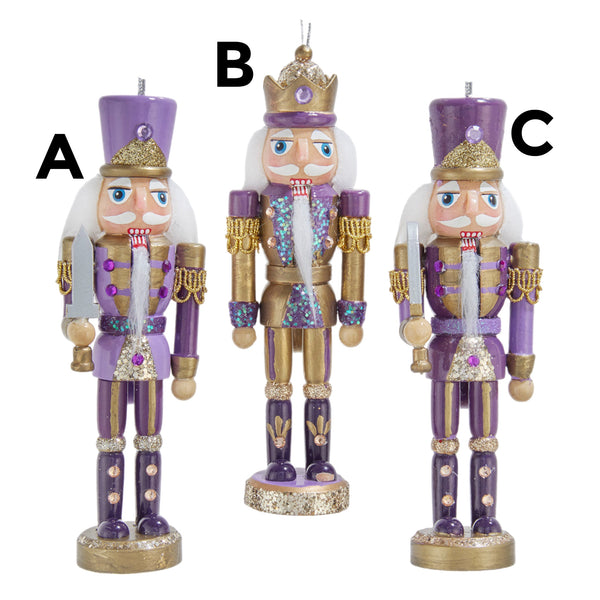 Assorted Purple & Gold Nutcracker Ornament, INDIVIDUALLY SOLD