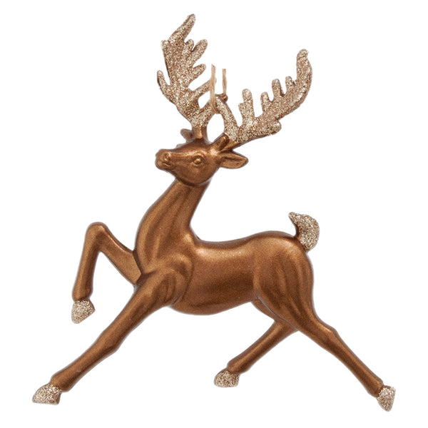 Assorted Bronze Glittered Reindeer Ornament, INDIVIDUALLY SOLD