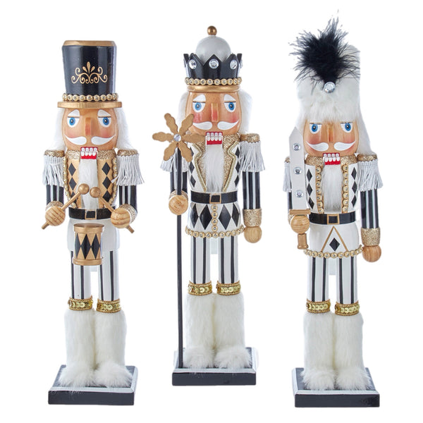 Assorted 15" Black & White Diamond Nutcracker, INDIVIDUALLY SOLD