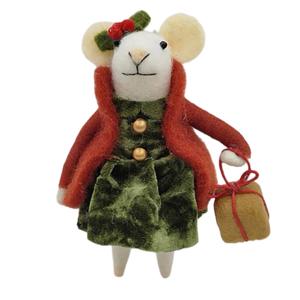 Assorted Mouse In Red & Green Outfit Ornament, INDIVIDUALLY SOLD
