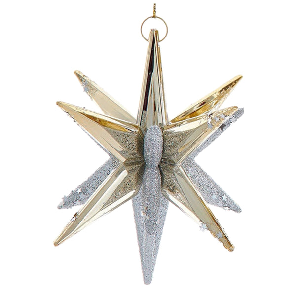 Assorted Silver & Gold Starburst Star Ornament, INDIVIDUALLY SOLD