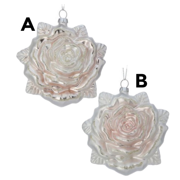 Assorted Champagne Rose Ornaments, INDIVIDUALLY SOLD