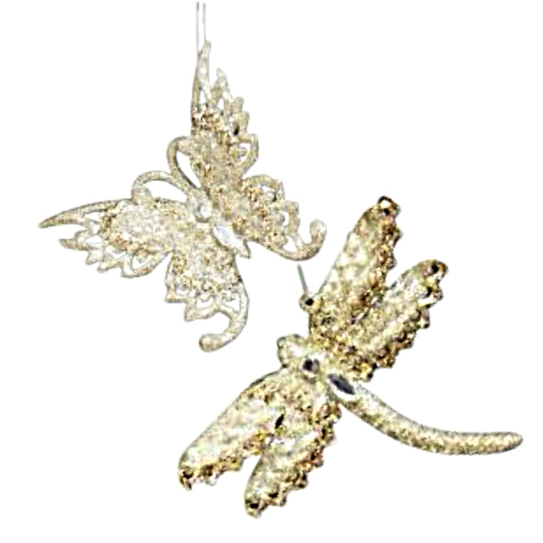Assorted Gold Butterfly & Dragonfly Ornament, INDIVIDUALLY SOLD