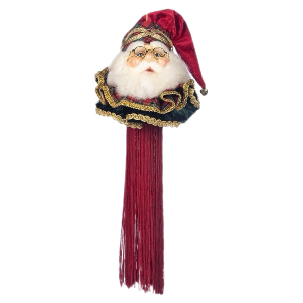 Assorted Santa Head Tassel Ornament, INDIVIDUALLY SOLD