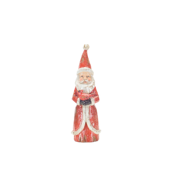 Assorted Wood Carved Look Santa Figurine, INDIVIDUALLY SOLD