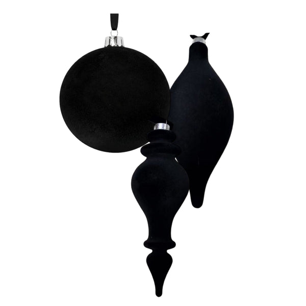 Assorted Flocked Black Ball, INDIVIDUALLY SOLD