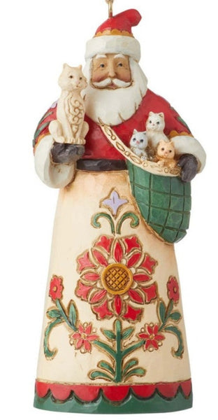 Santa Holding Cats Ornament