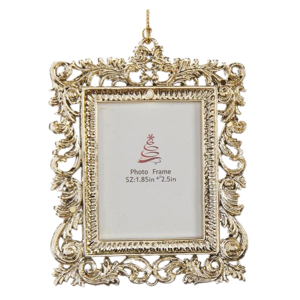 Assorted Champagne Ornate Photo Frame Ornament, INDIVIDUALLY SOLD