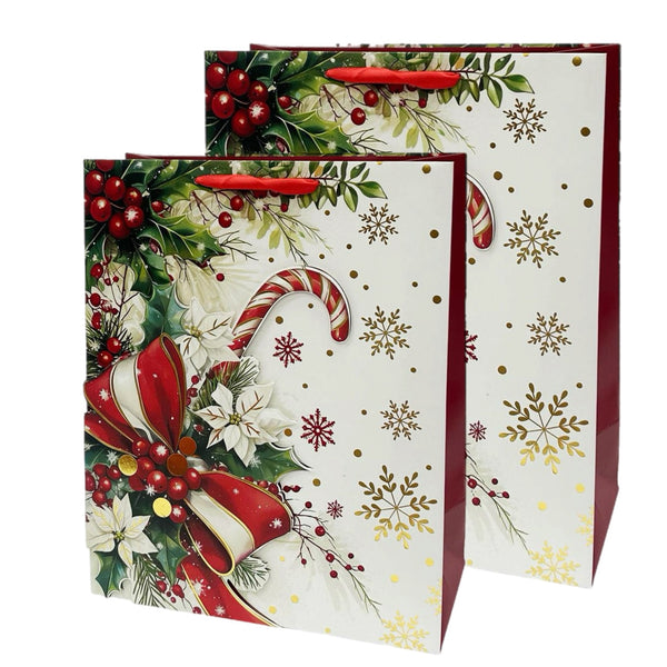 Assorted Candy Cane Gift Bag, INDIVIDUALLY SOLD