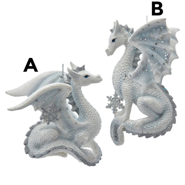 Assorted Silver Dragon With Snowflake Ornament, INDIVIDUALLY SOLD