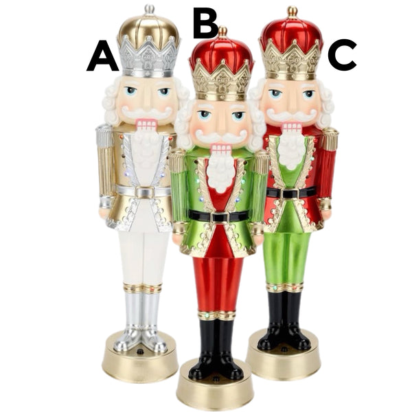 Assorted LED Musical Nutcracker Figurine, INDIVIDUALLY SOLD