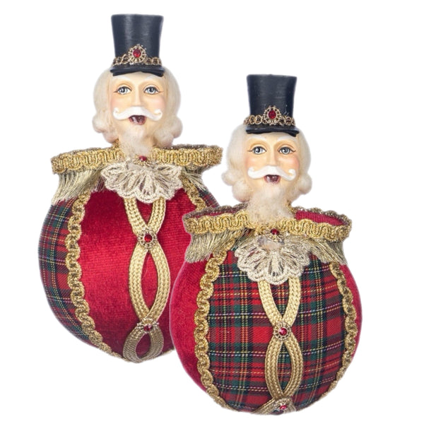 Assorted Nutcracker Head On Ball Ornament, INDIVIDUALLY SOLD