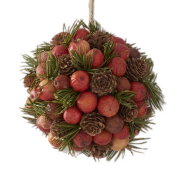 Assorted Orange & Pinecone Floral Ball, INDIVIDUALLY SOLD