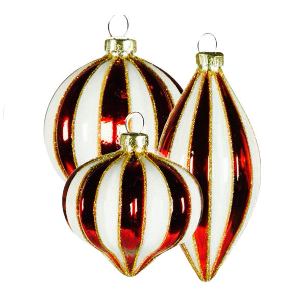 Assorted Red & White Striped Ball, INDIVIDUALLY SOLD