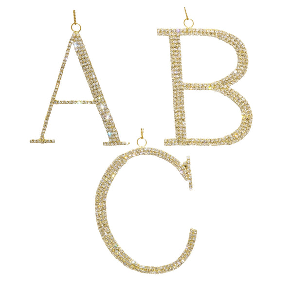 Assorted Rhinestone Monogrammed Ornament, INDIVIDUALLY SOLD