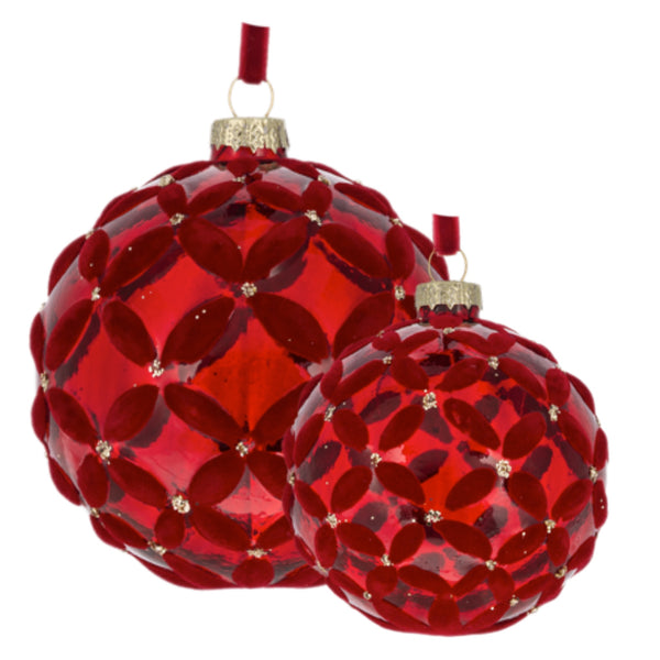 Assorted Red Basket Weave Pattern Ball, INDIVIDUALLY SOLD