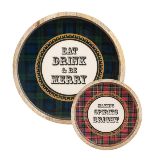 Assorted Round Tray With Saying, INDIVIDUALLY SOLD