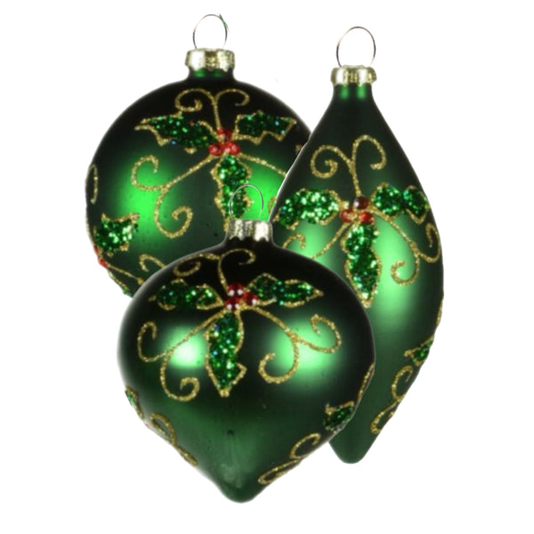 Assorted Green Holly Ball, INDIVIDUALLY SOLD