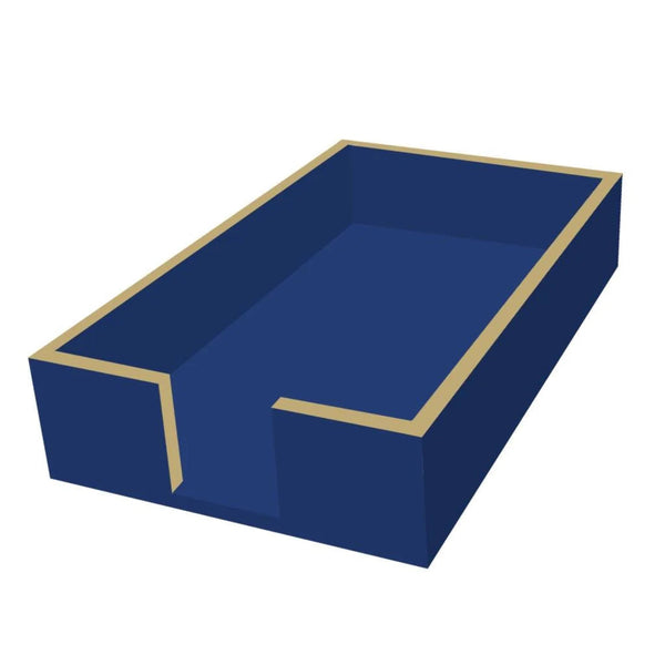 Assorted Blue & Gold Lacquer Napkin Holder, INDIVIDUALLY SOLD