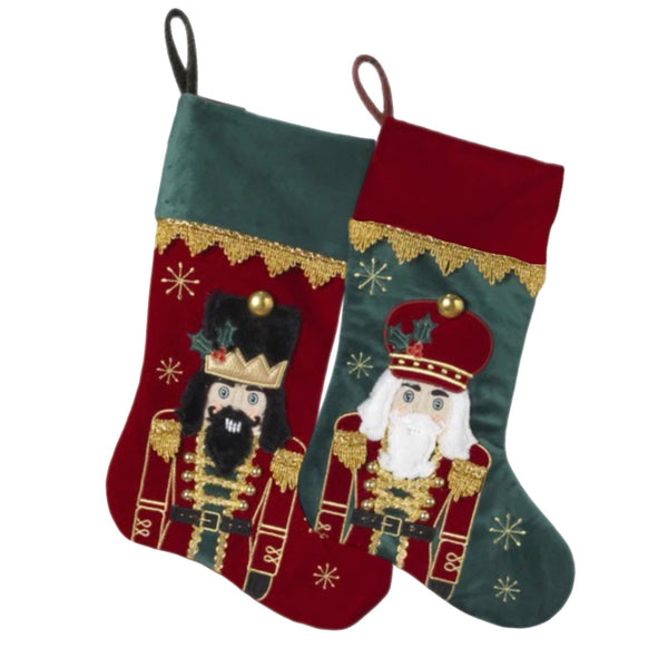 Assorted 18" Nutcracker Stocking, INDIVIDUALLY SOLD
